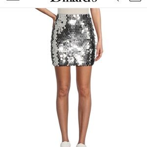 GB high rise Pailette black sequin mini skirt